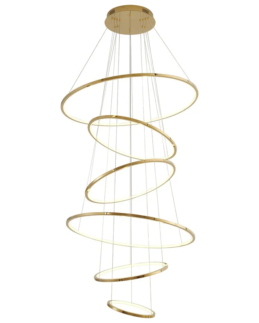 6-Light LED Chandelier with Acrylic Diffusers - Matte Black image