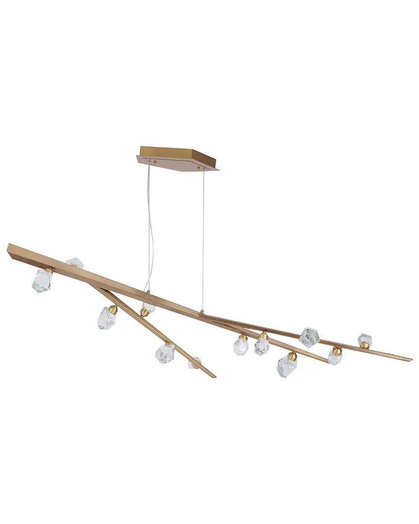 75in LED Chandelier with Crystals - Gold, Metal