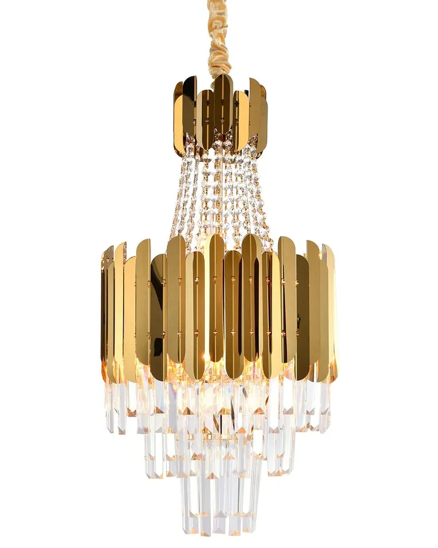 8-Light Chandelier with Crystals - Gold, Stainless Steel