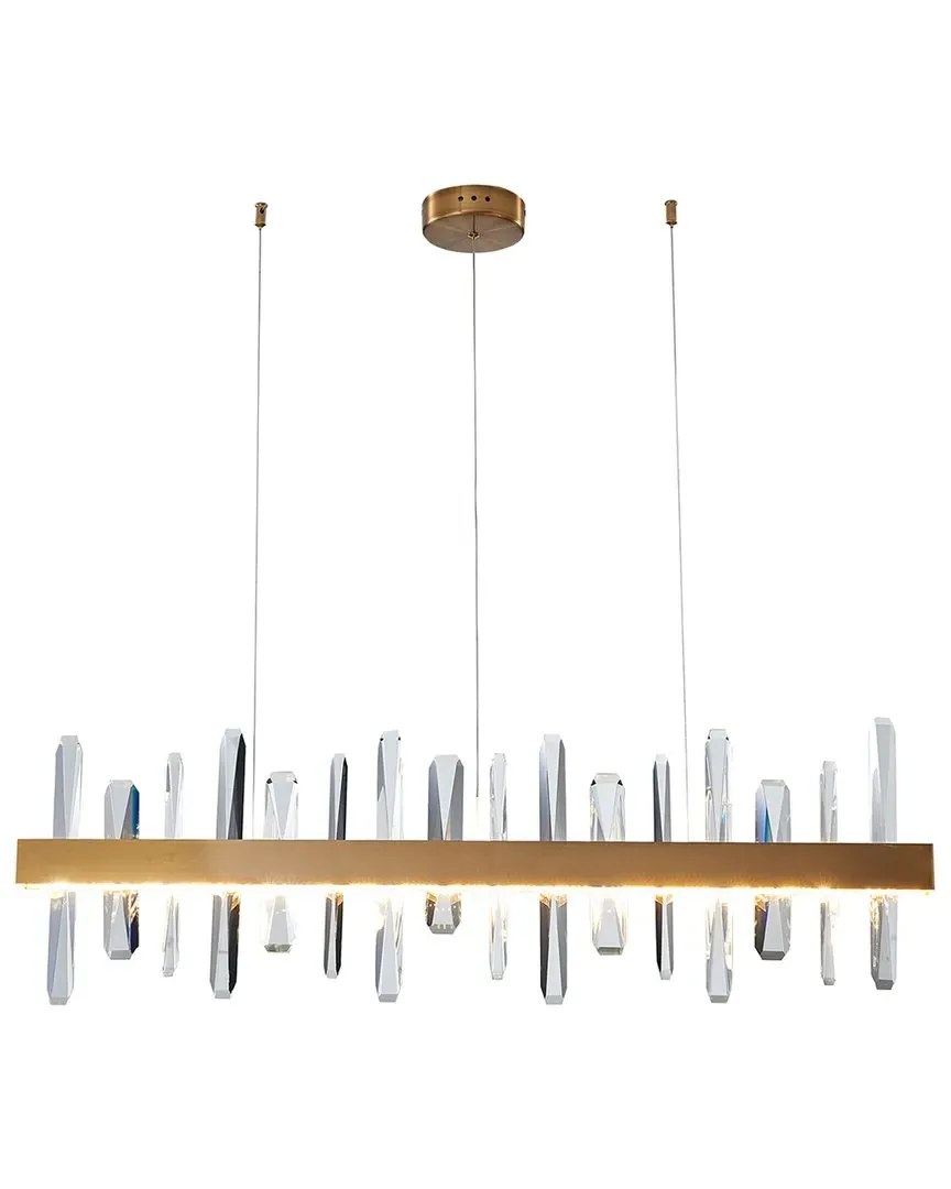 8-Light LED Chandelier with Crystals - Gold, Stainless Steel