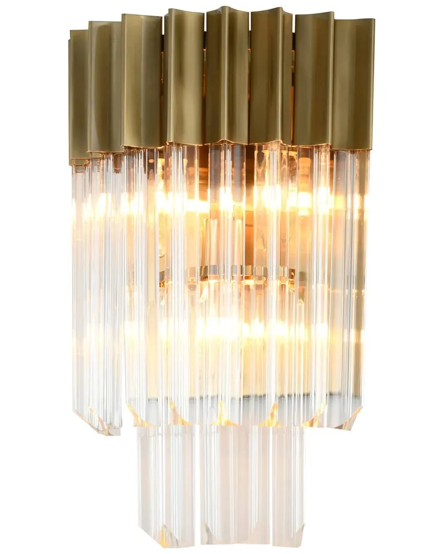 Brass & Crystal Wall Sconce - Brass, Stainless Steel image