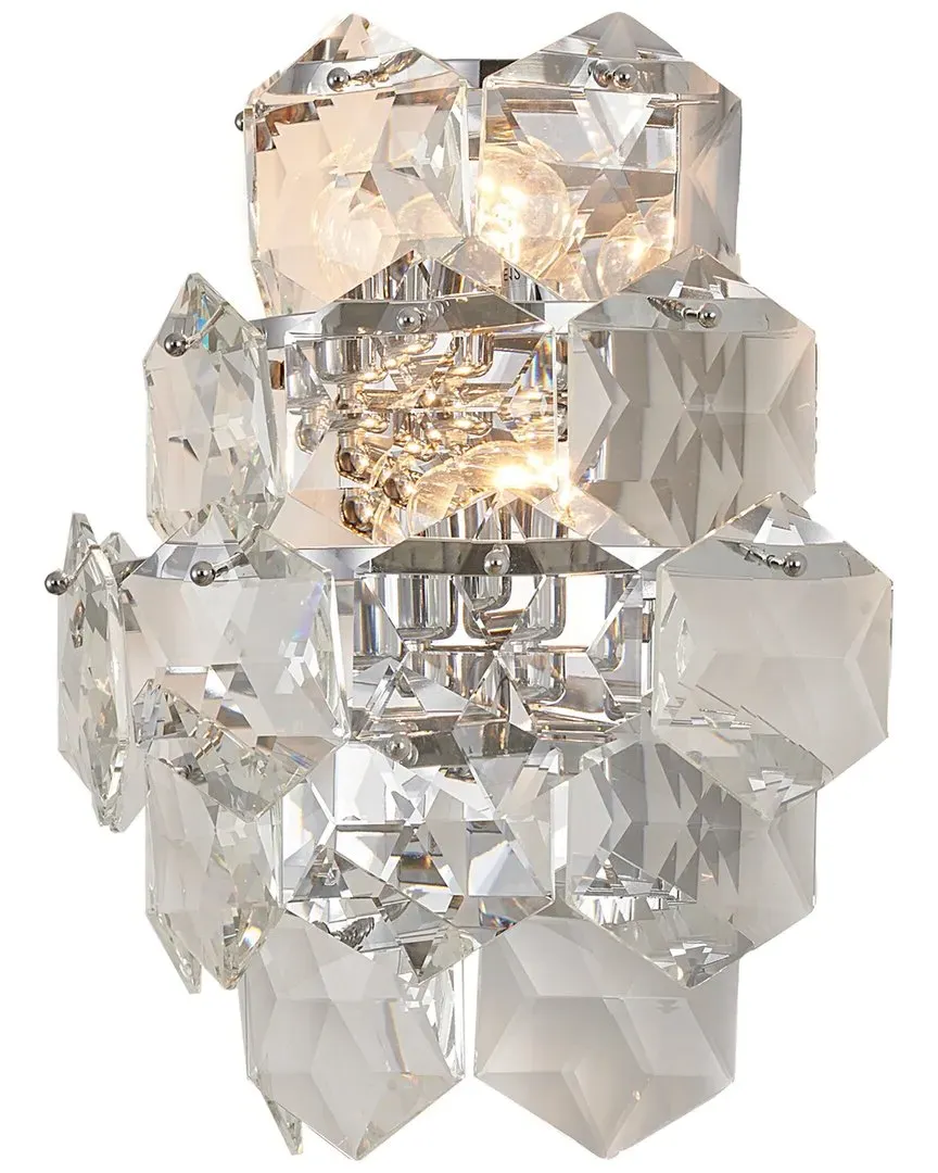 Chrome Steel & Crystal Wall Sconce - Chrome, Stainless Steel image