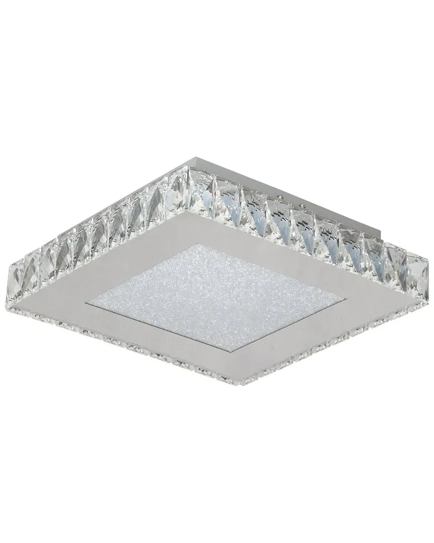 Compact LED Flush Mount Light with Sand Glass - Chrome