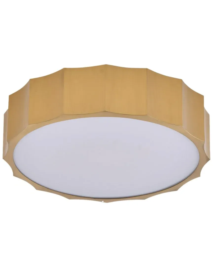 Flush Mount Light with Acrylic Diffuser - Brass