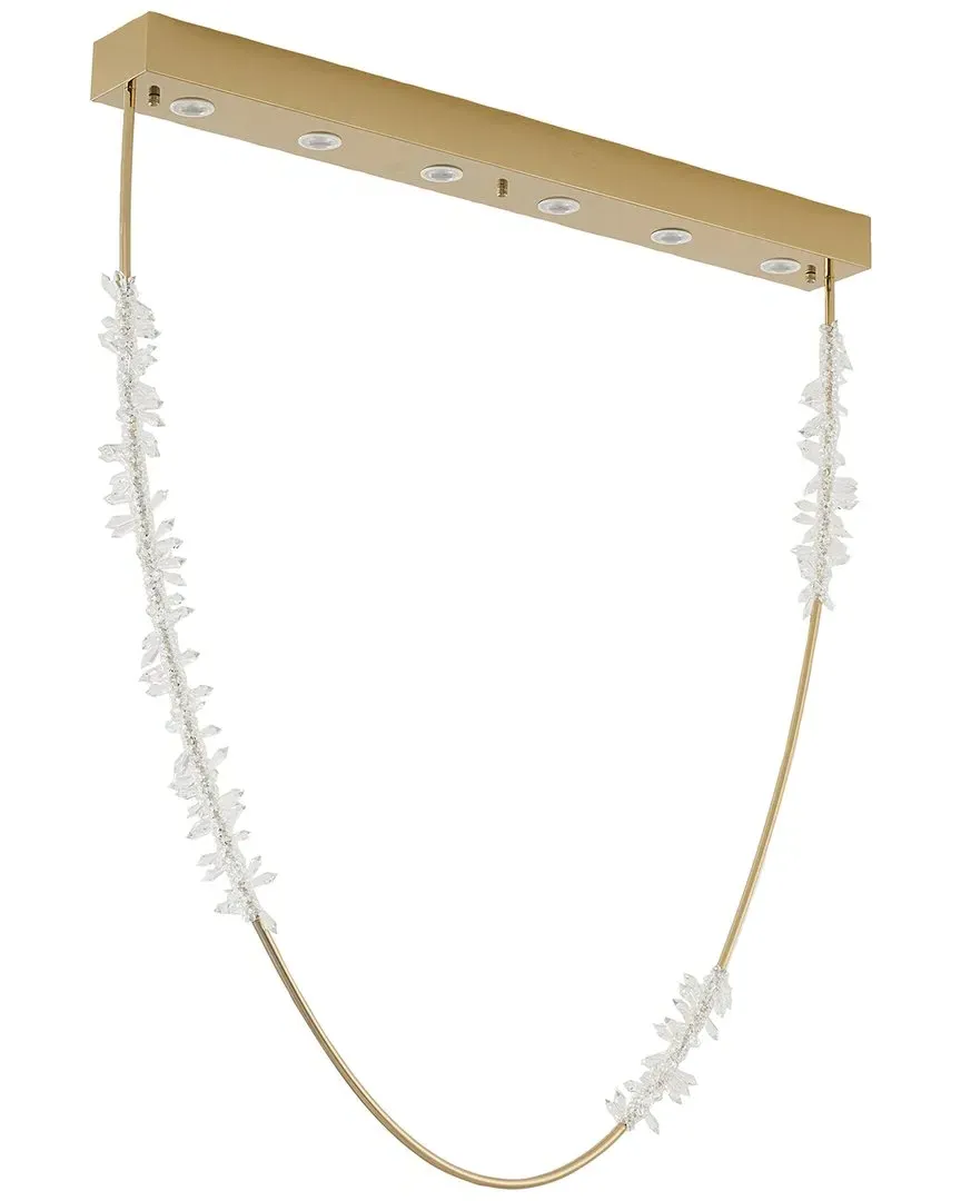 LED Chandelier with Crystals - Gold, Stainless Steel image