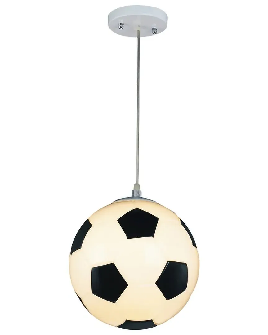Soccer Ball Kid's Pendant Light - White, Glass image