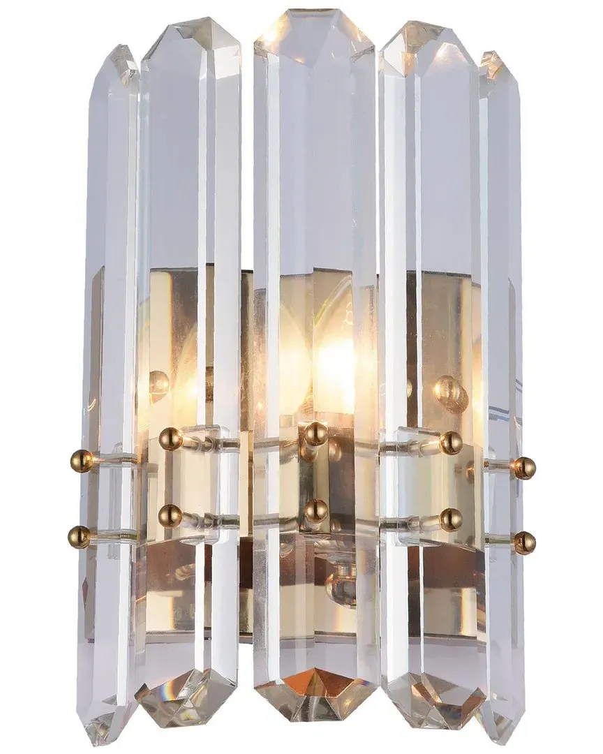 Wall Sconce with Crystal Plaques - Gold, Metal