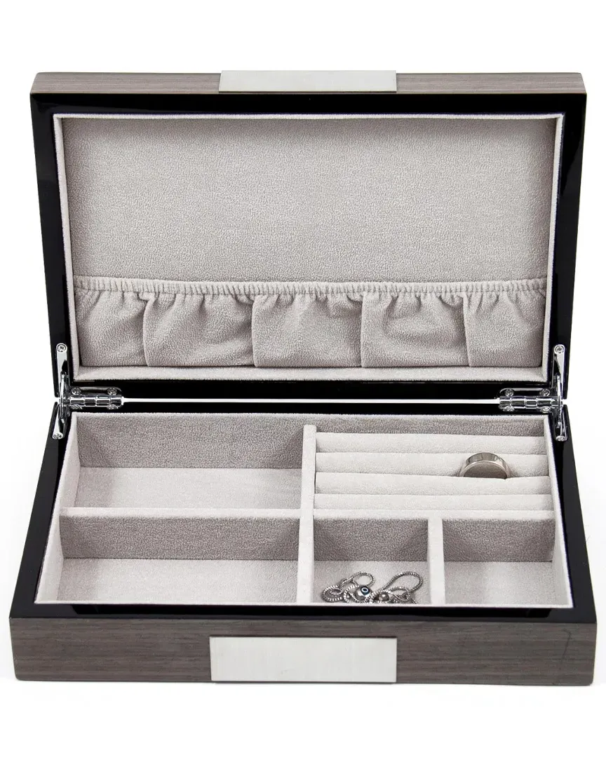Ash Valet Box with Multi-Compartment Storage - Black image