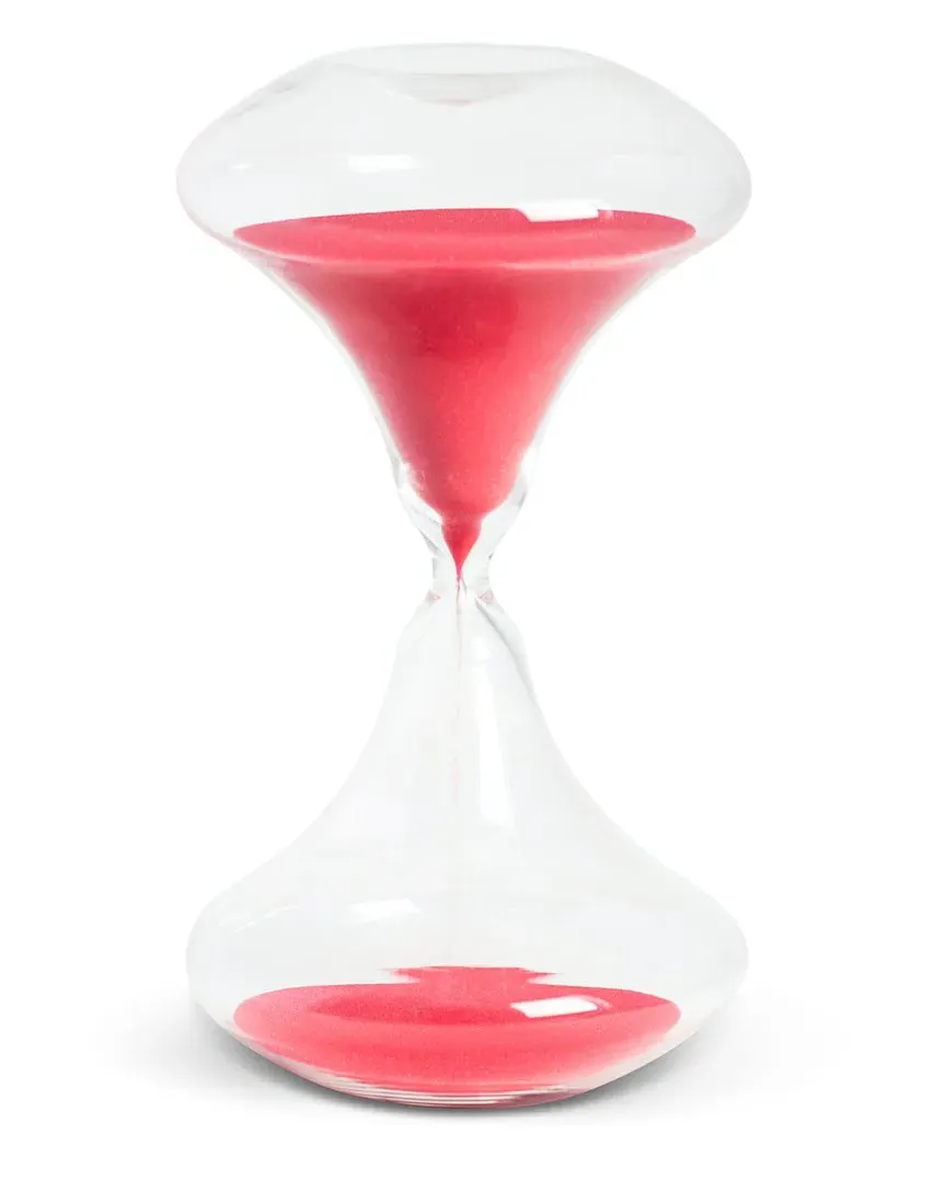 Hand Blown 45 Minute Sand Timer - Red, Glass image