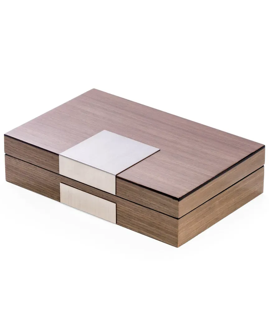 Lacquered Valet Box - Silver, Walnut Wood image