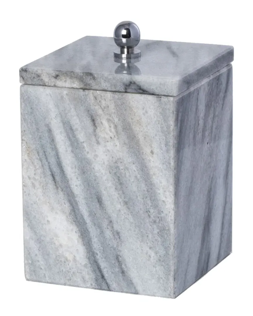 Marble Bath Canister with Lid - Cloud Grey