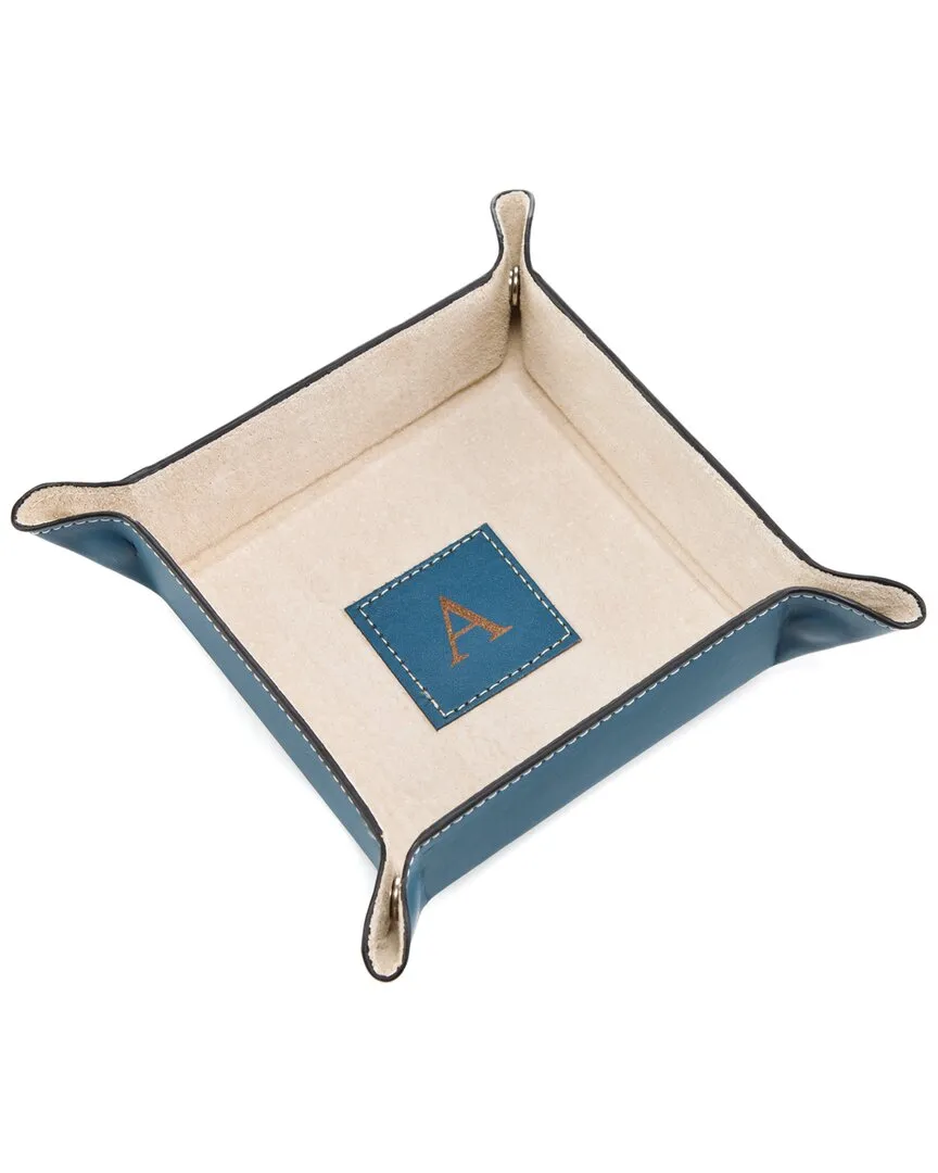 Monogrammed Leather Valet - Blue