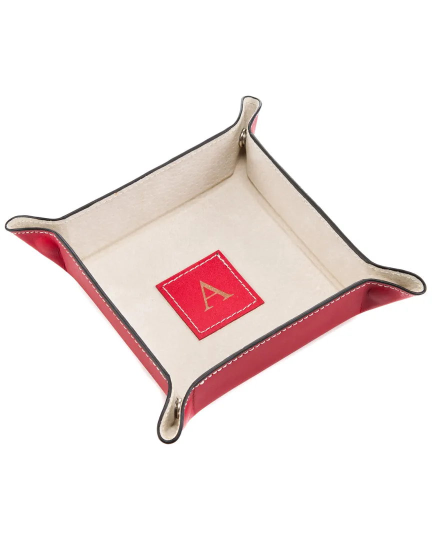 Monogrammed Leather Valet - Red image