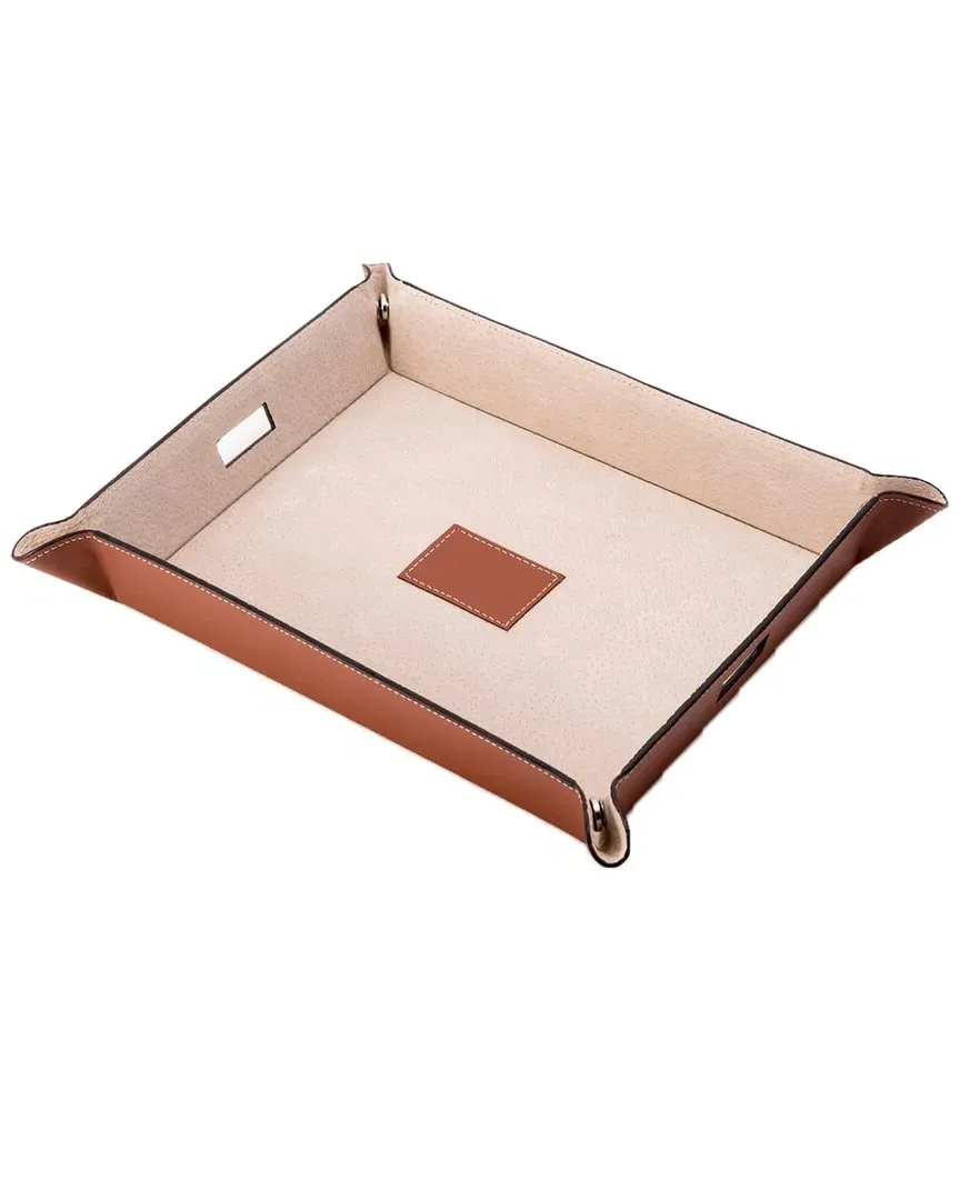 Saddle Brown Leather Valet & Charging Station