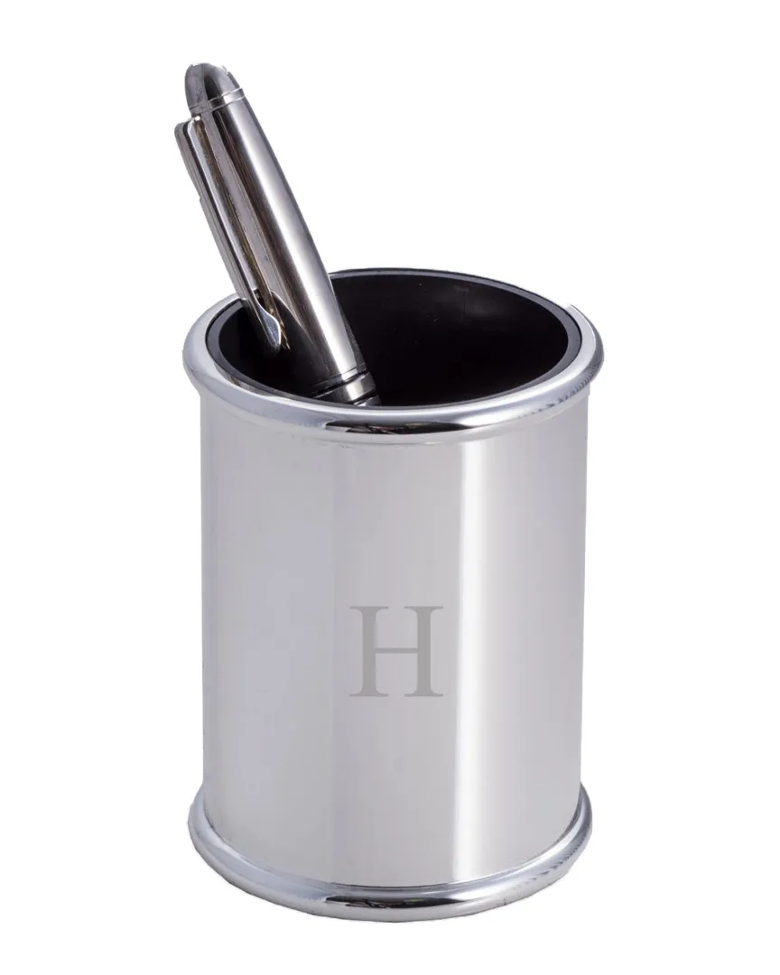 Silver Plated Pen Cup - Black, Metal image