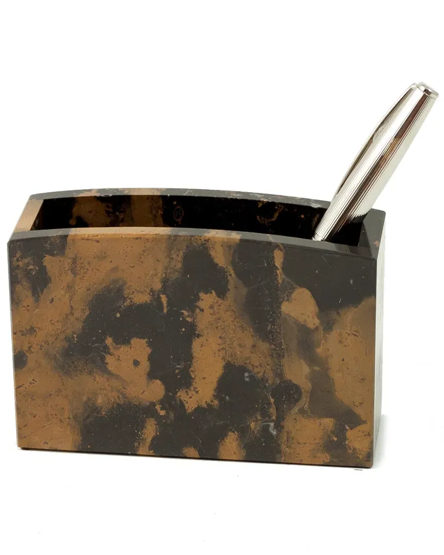 Tiger Eye Pen Cup - Brown, Marble image