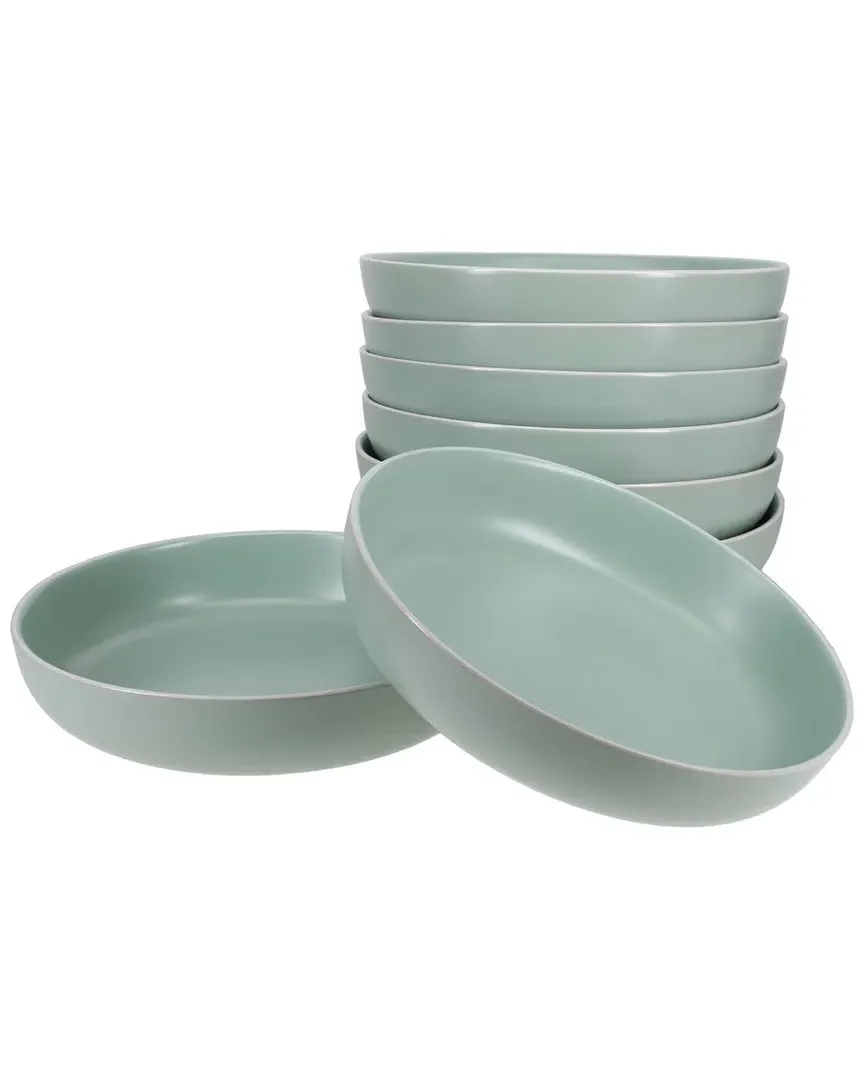 Tempo 8-Piece Dinner Bowl Set - Sage, Stoneware