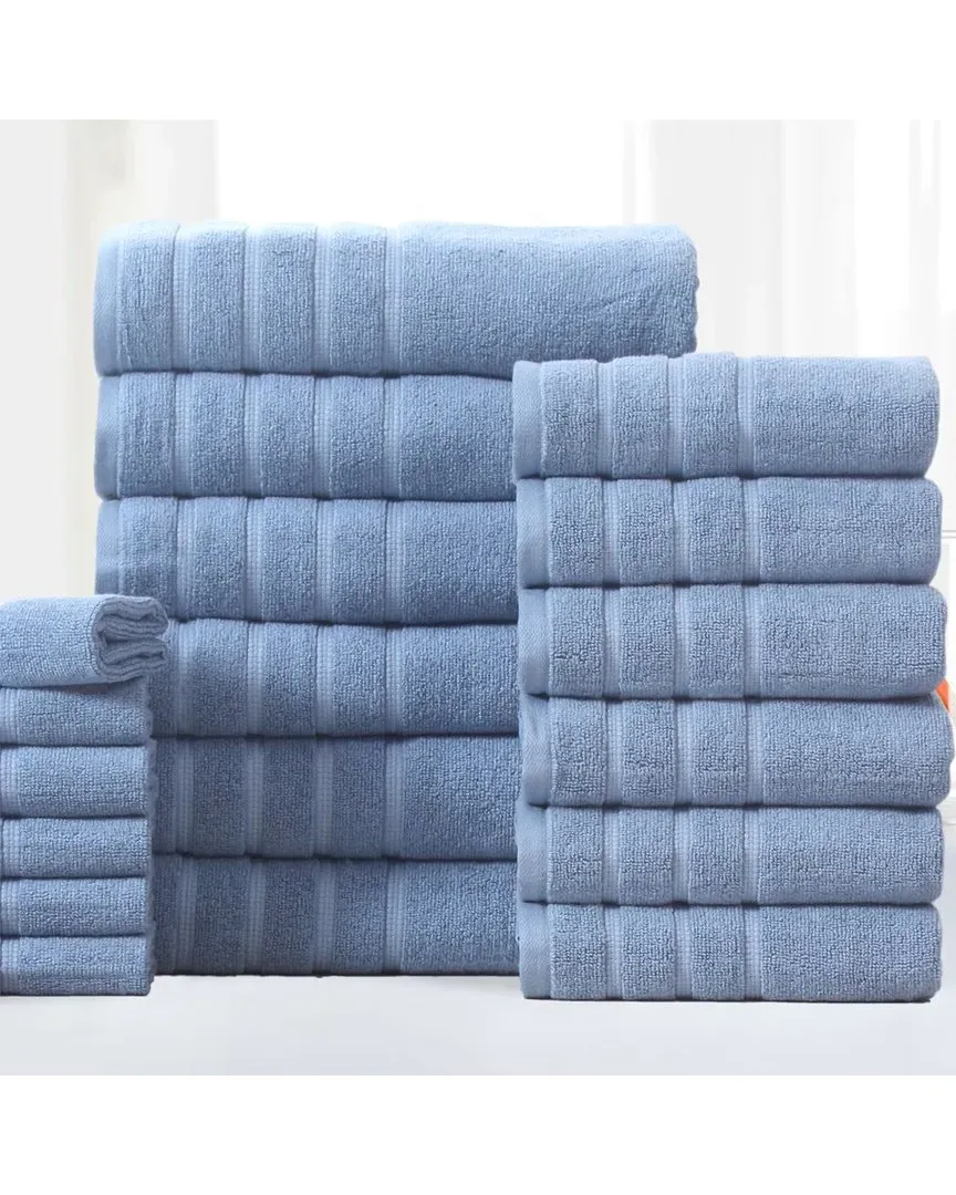 12-Piece Zero Twist Towel Set - Dusty Blue, Egyptian Cotton