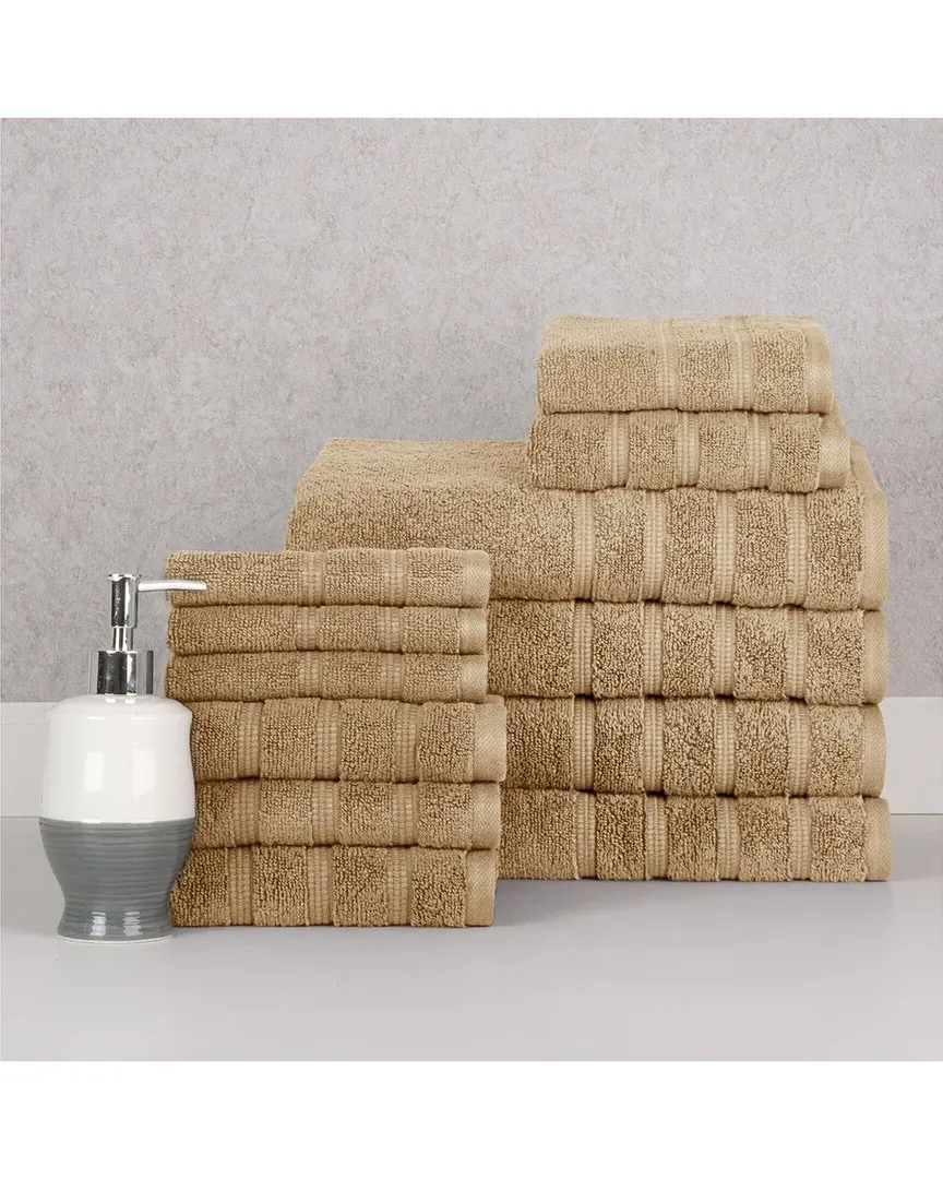 12-Piece Zero Twist Towel Set - Linen, Egyptian Cotton