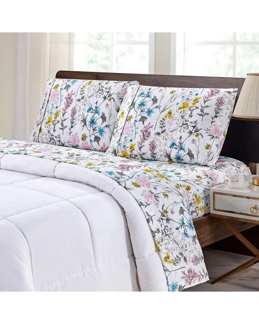 1800 Thread Count 4pc Egyptian Sheet Set - Floral image