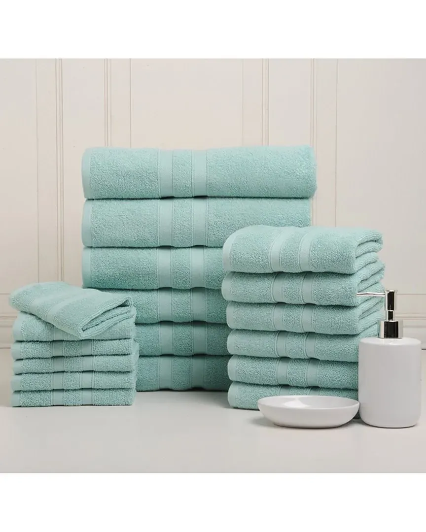18pc Egyptian Cotton Towel Set - Aqua image