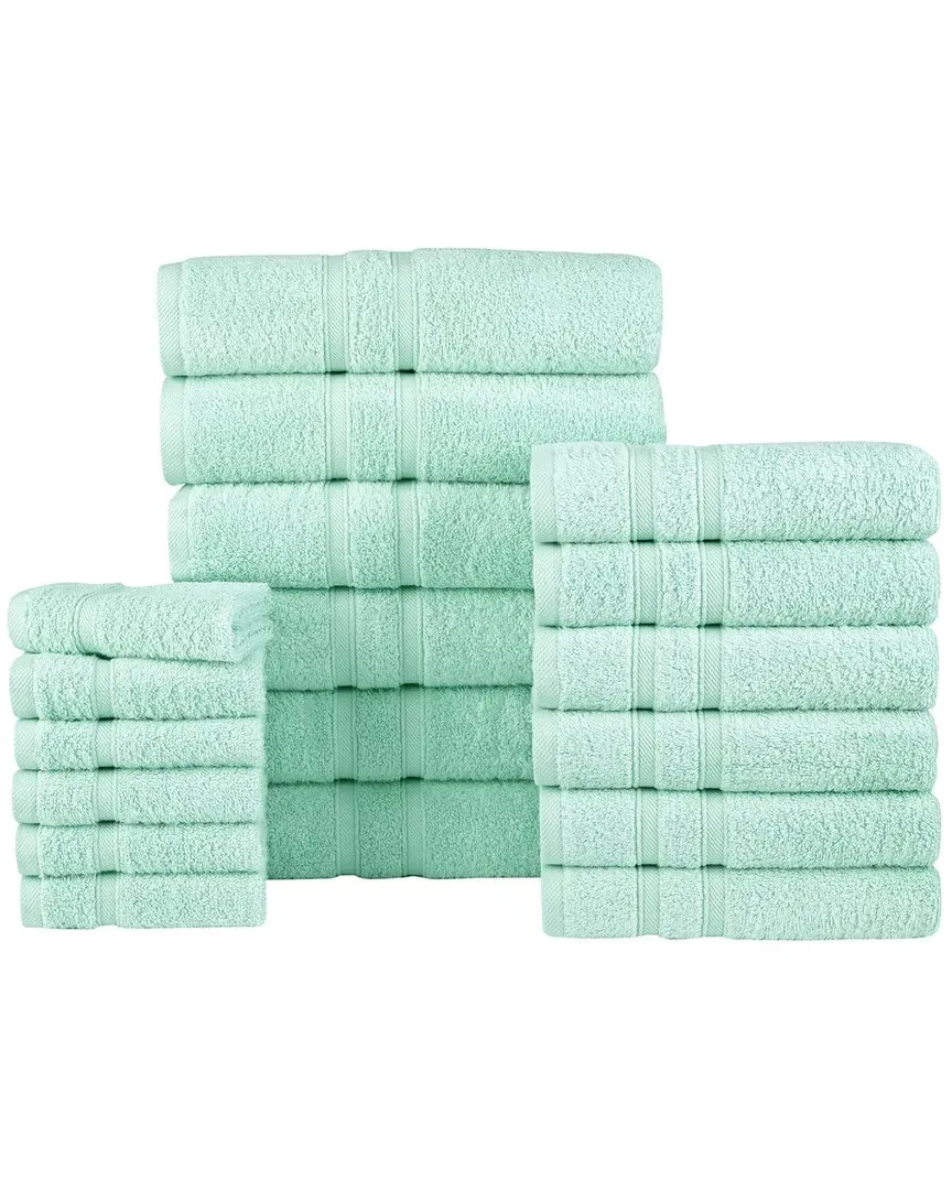 18pc Zero Twist Towel Set - Aqua, Egyptian Cotton image