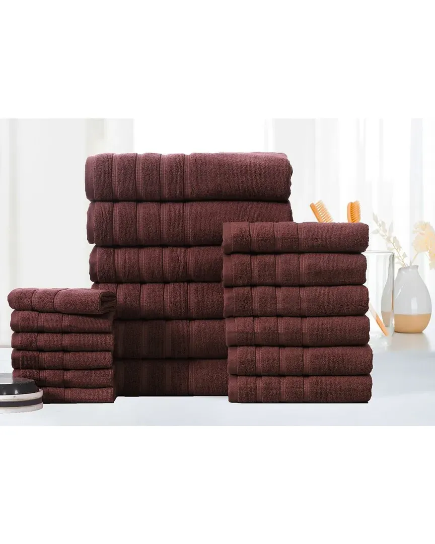 18pc Zero Twist Towel Set - Chocolate, Egyptian Cotton
