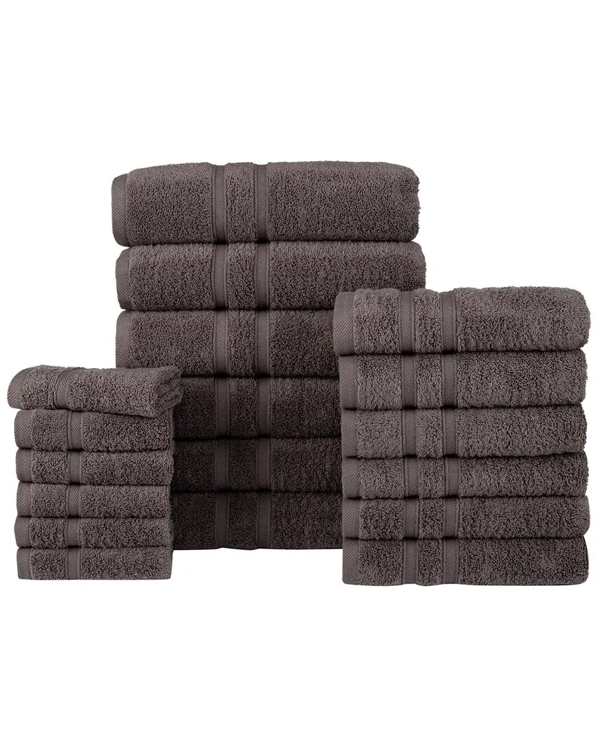 18pc Zero Twist Towel Set - Grey, Egyptian Cotton