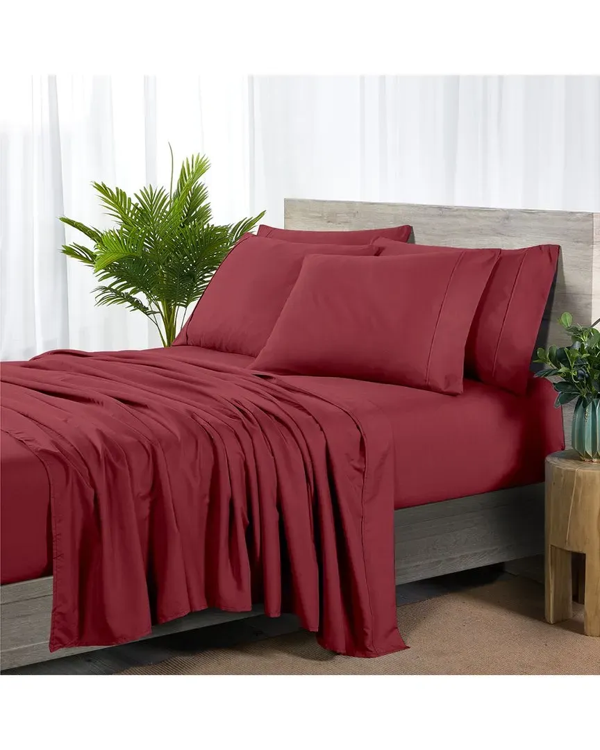 2000 Thread Count 6pc Bamboo Sheet Set with Snug Grip - Raspberry