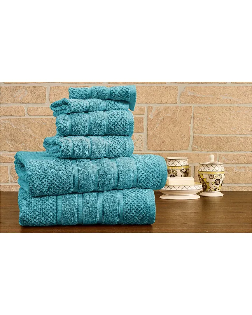 6-Piece Egyptian Cotton Towel Set - Popcorn Teal image
