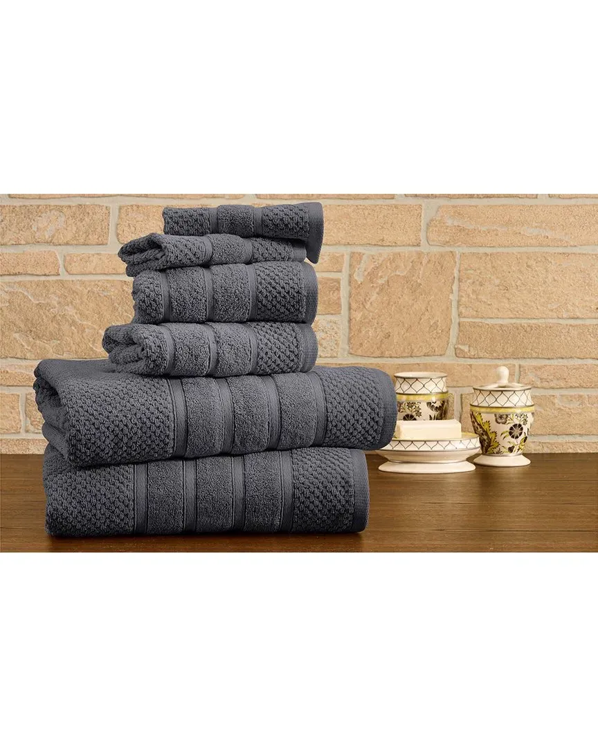 6pc Egyptian Cotton Towel Set - Charcoal