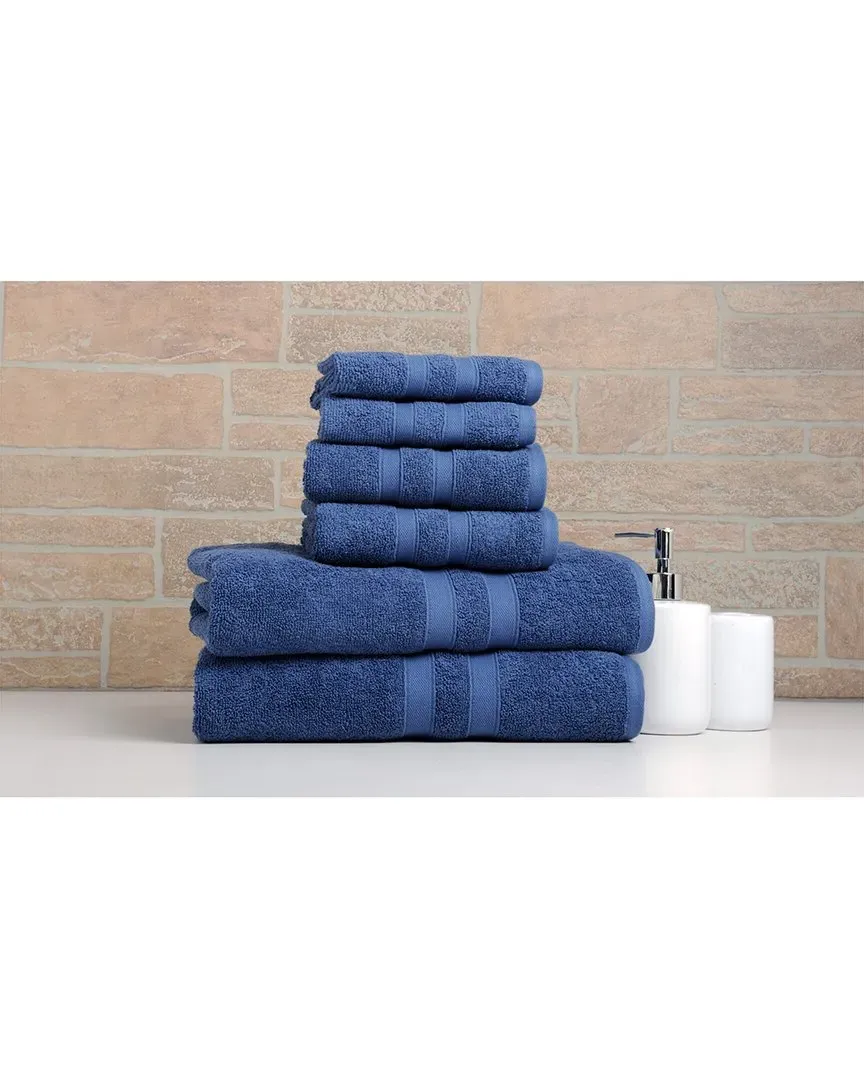 6pc Egyptian Cotton Towel Set - Deep Blue