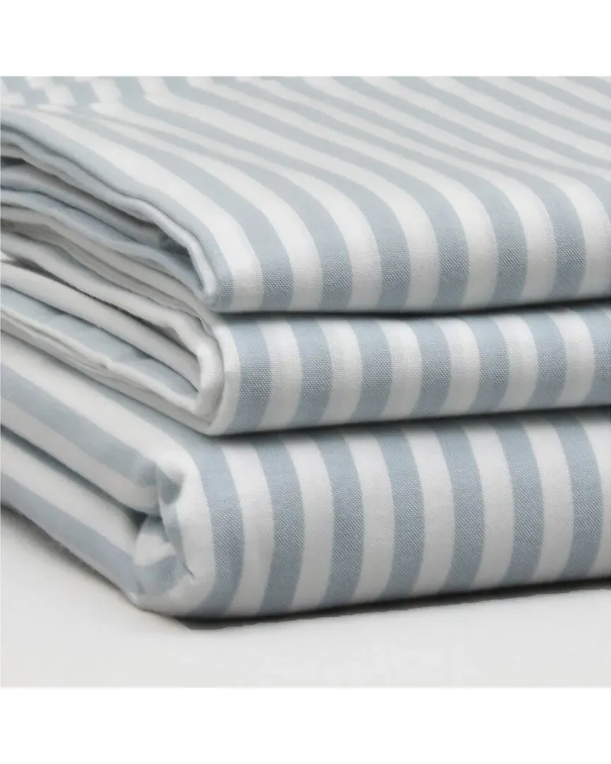 Stripes Queen Duvet Set - Dusty Blue, Cotton image