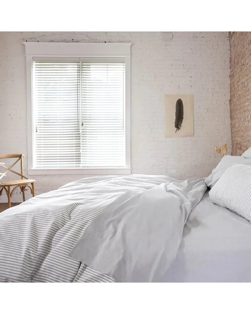 Stripes Queen Duvet Set - Grey, Cotton image