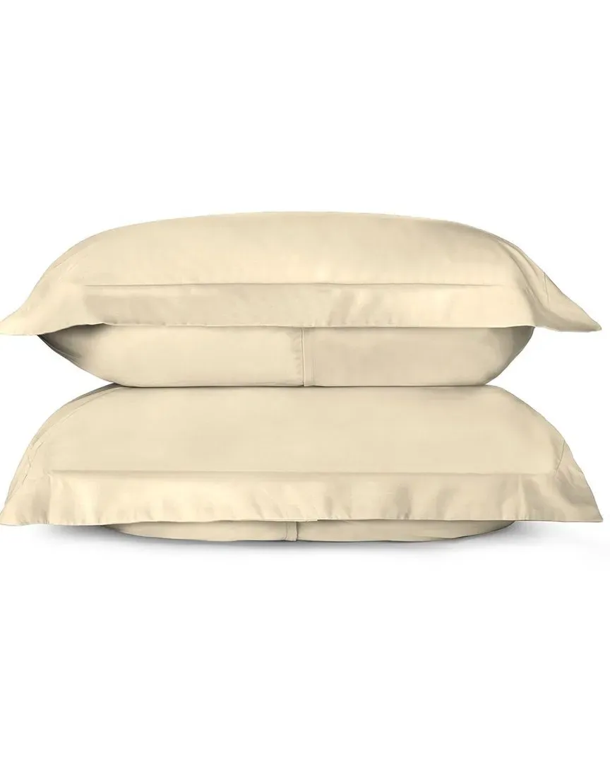 Sunrise Sateen Set of 2 Pillow Shams - Ivory, Cotton