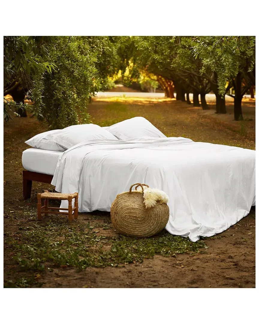 Sunset Brushed Cotton Percale Duvet Cover - White