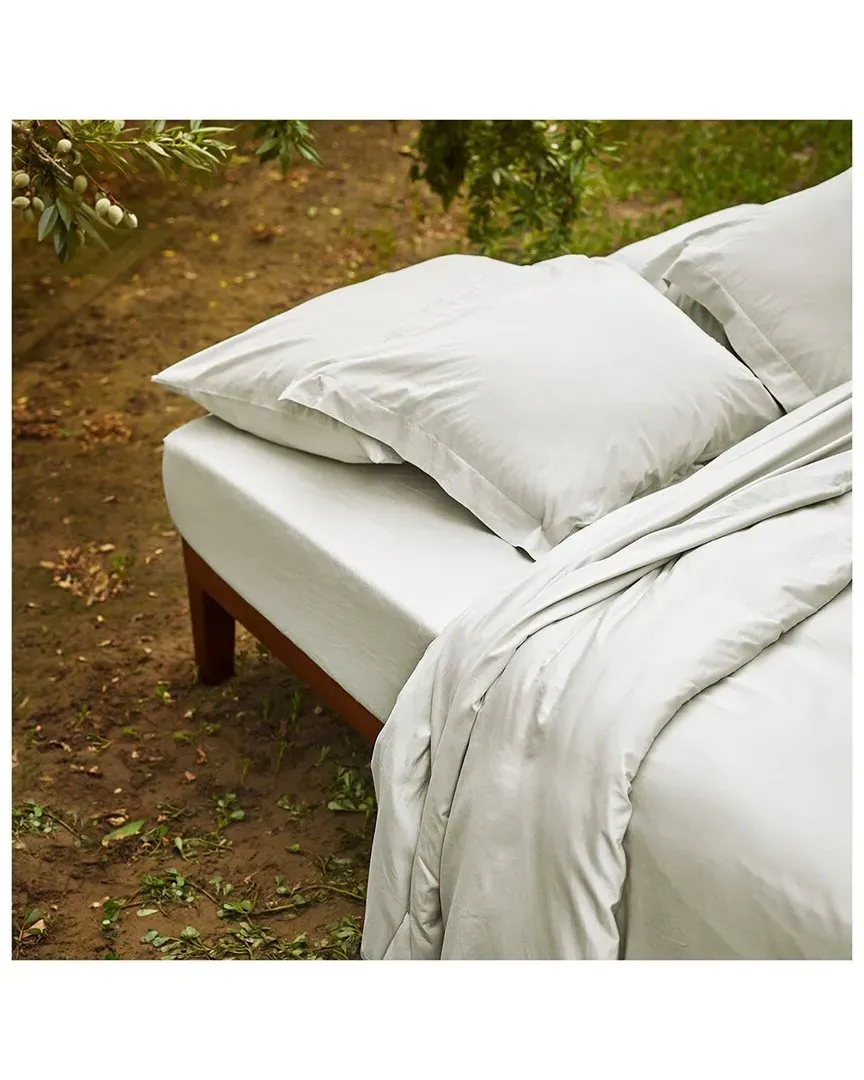 Sunset Brushed Cotton Percale Fitted Sheet - Grey