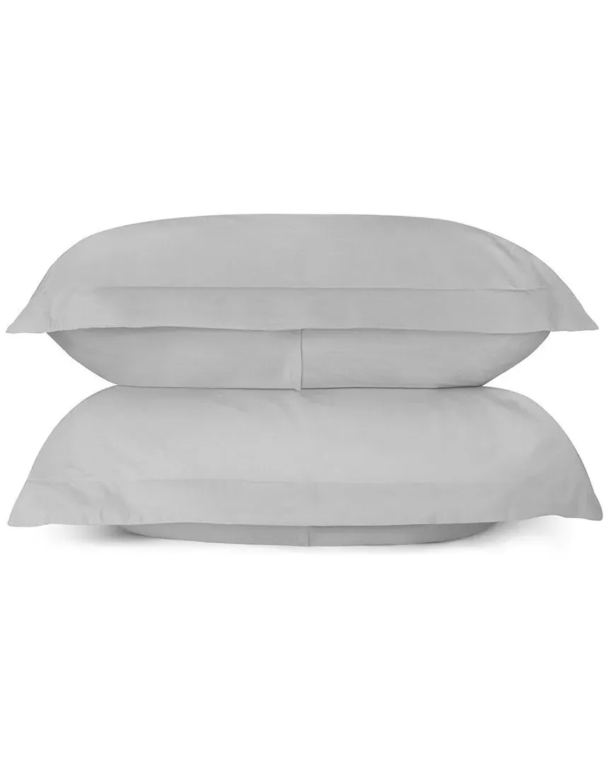 Sunset King Brushed Cotton Percale Pillow Shams Set - Grey