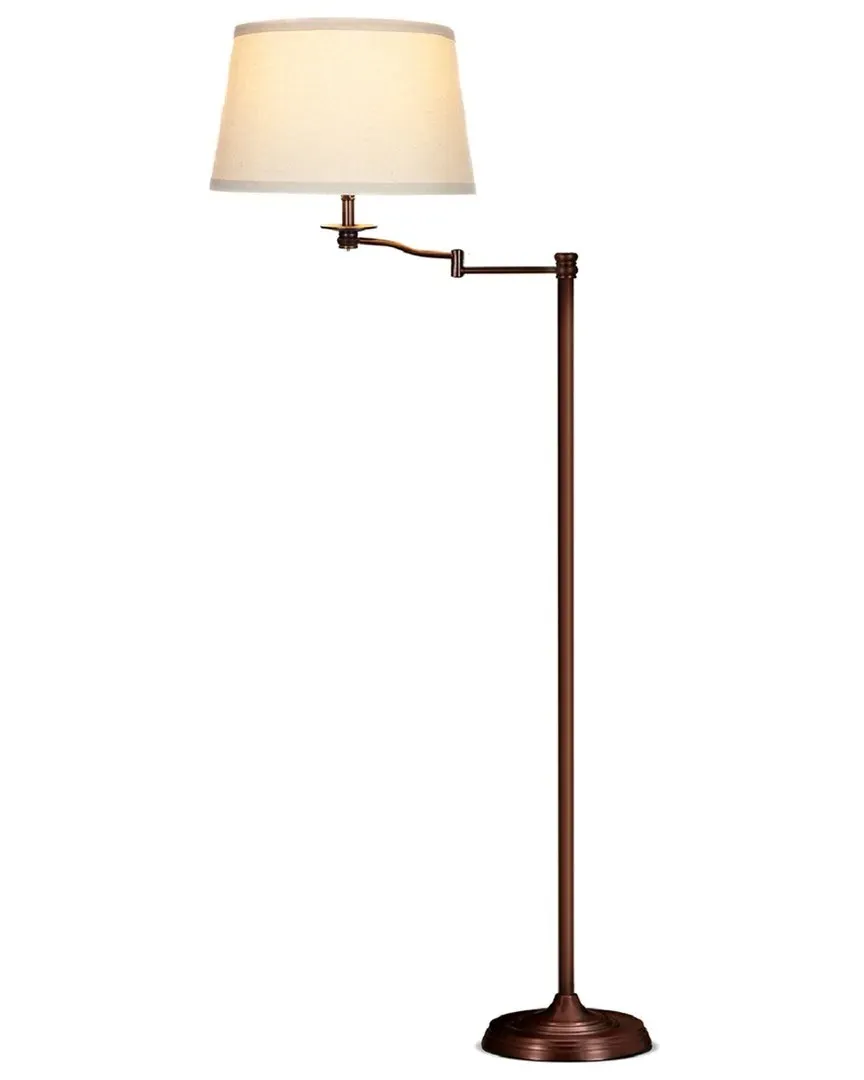 Caden LED Swing Arm Floor Lamp - Bronze, Metal