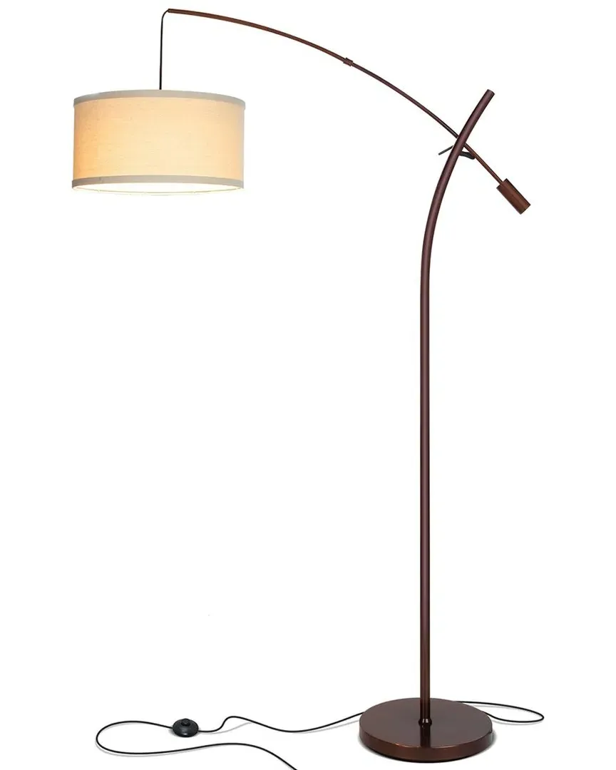 Grayson LED Floor Lamp with Curved Light - Bronze, Metal image