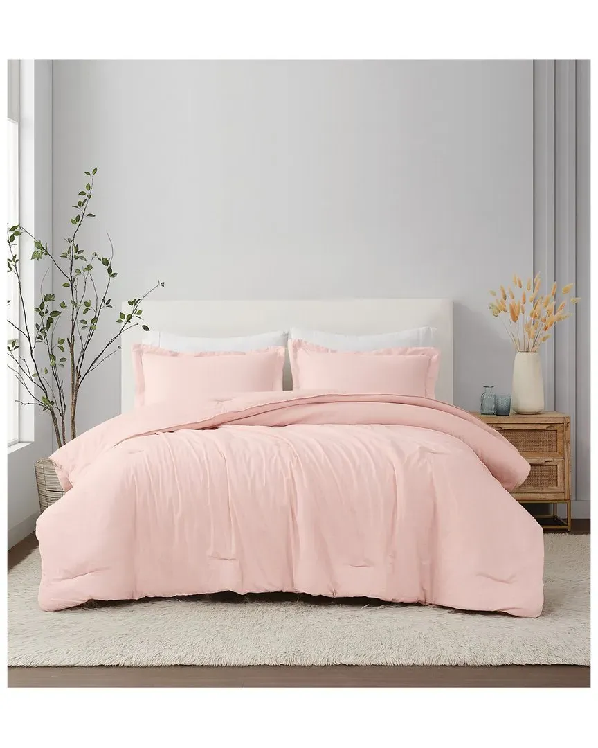 3-Piece Comforter Set - Blush, Linen image