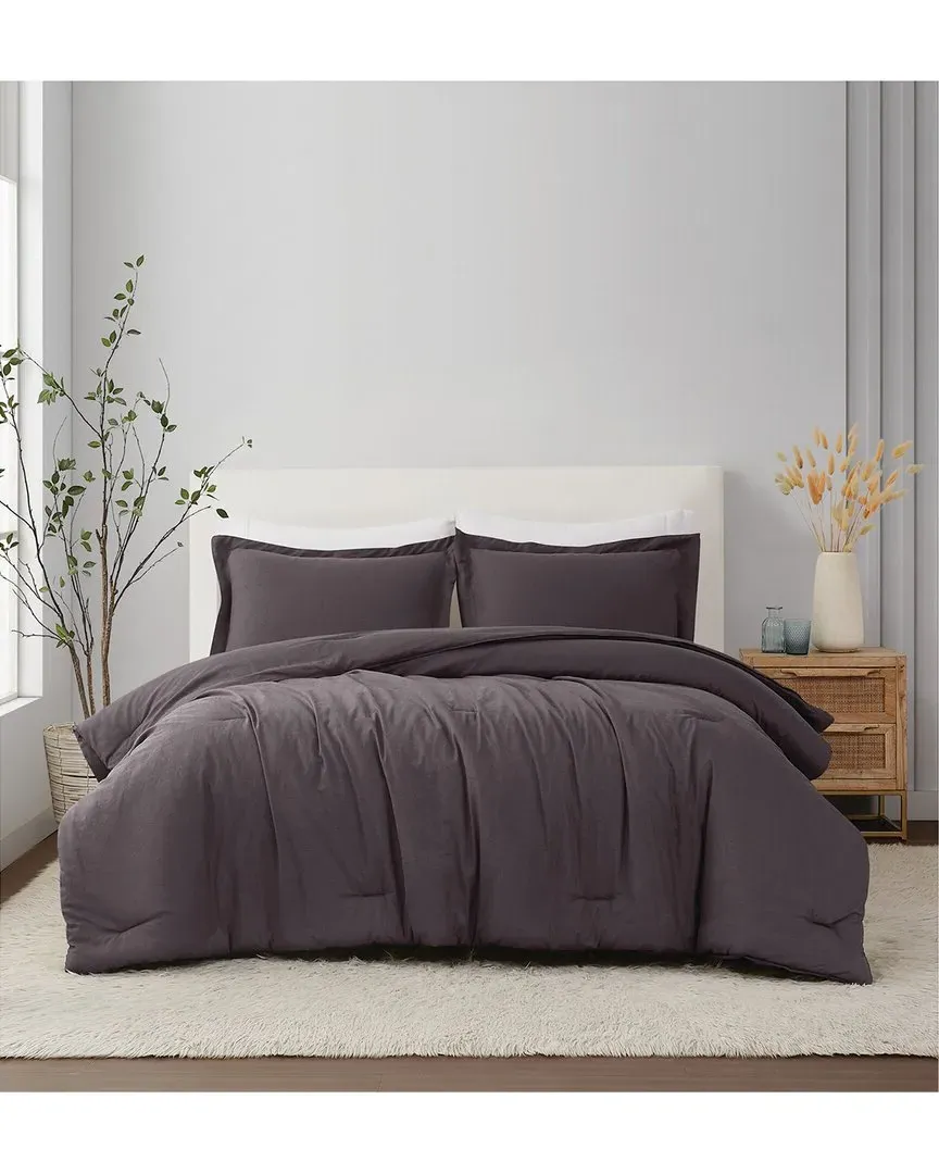 3-Piece Comforter Set - Charcoal, Linen