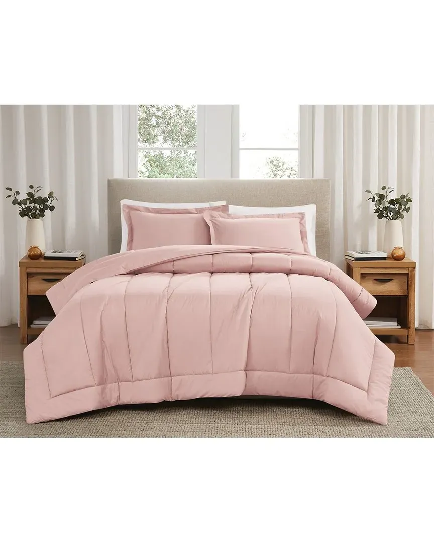 Cotton Percale Comforter Set - Blush image