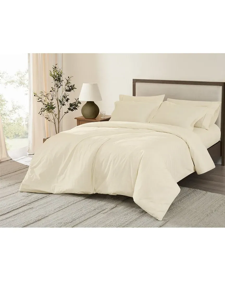 Cotton Percale Duvet Set - Chalk