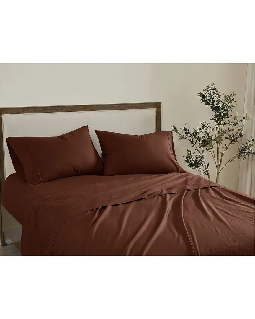 Cotton Percale Sheet Set - Brown, Cotton