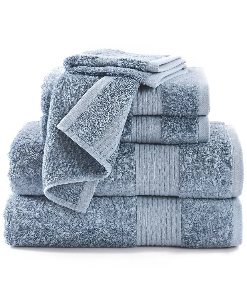 Cotton Tencel 6-Piece Towel Set - Blue