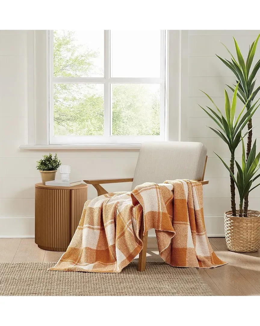 Dusted Plaid Throw - Rust, Polyester