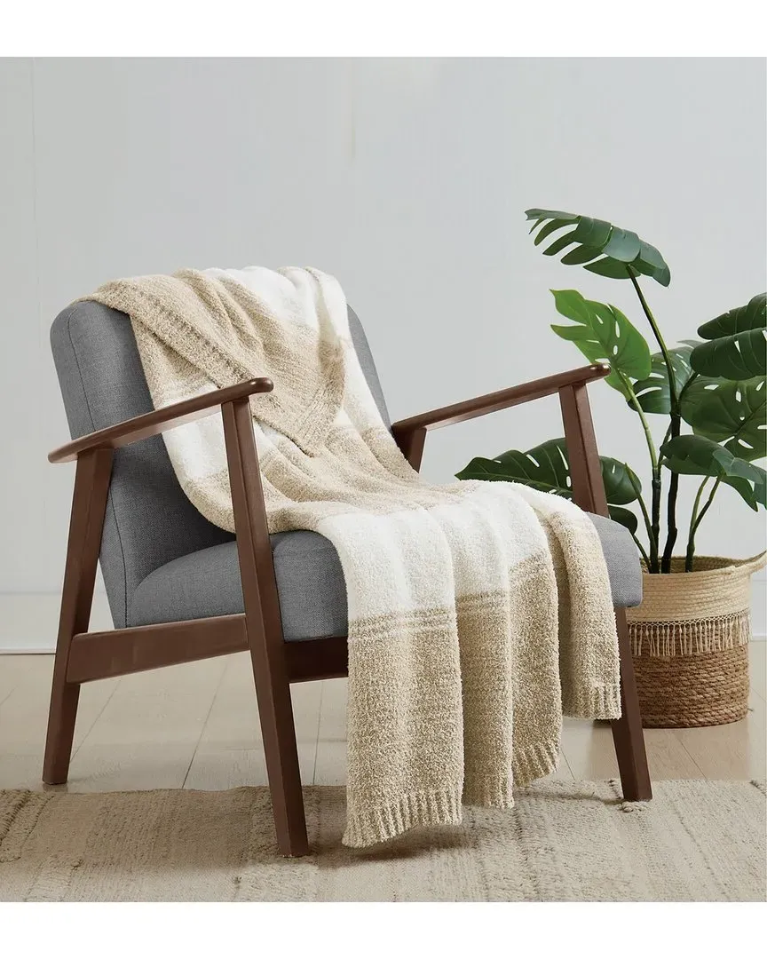 Feathered Ombre Throw - Beige, Polyester image