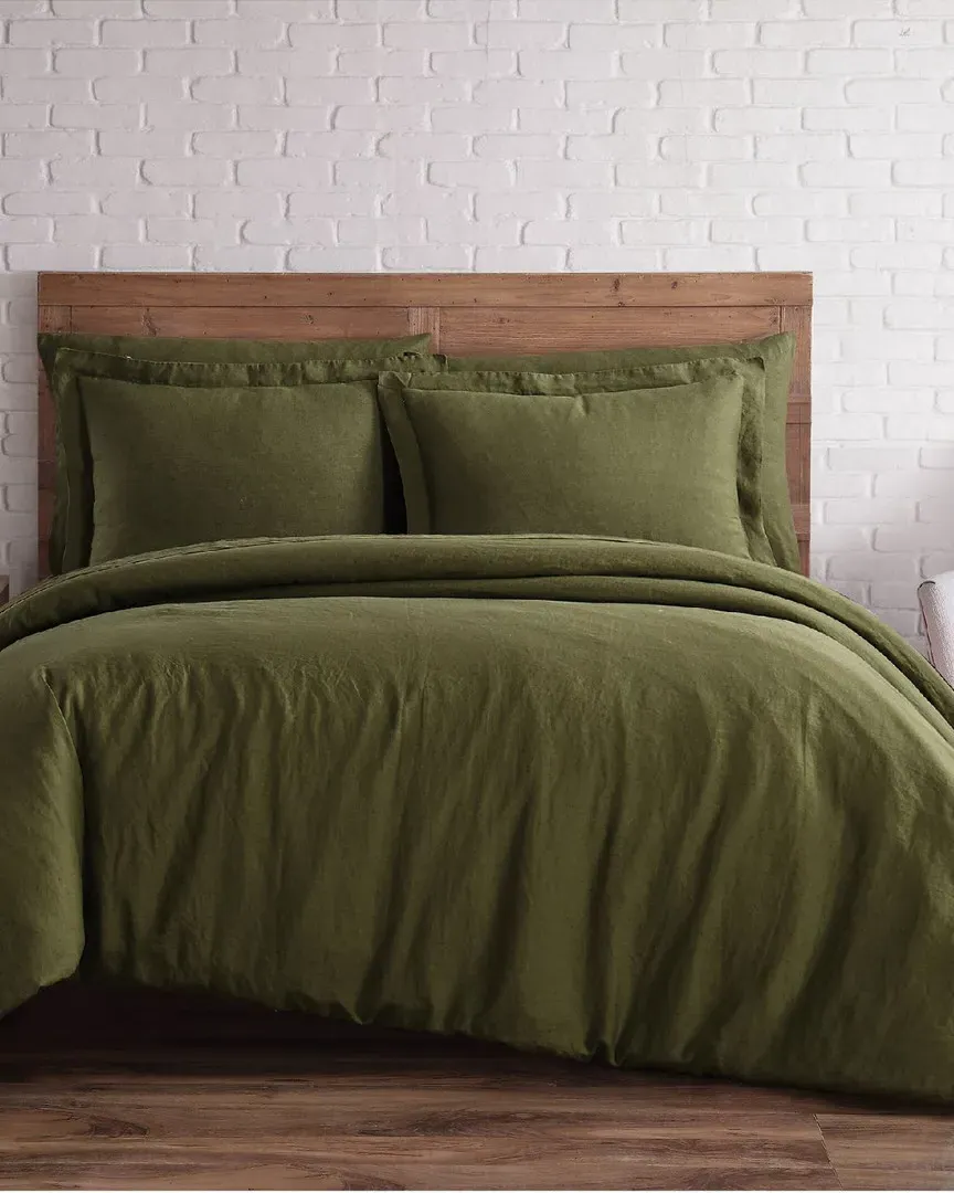 Linen Duvet Set - Olive Green