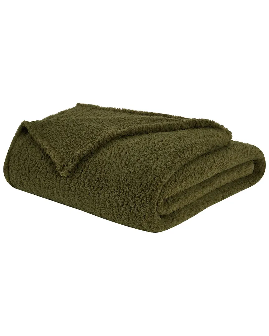 Marshmallow Sherpa Blanket - Olive Green, Polyester image